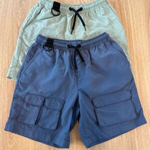 Boys Slate Blue & Seafoam Green Cargo Shorts